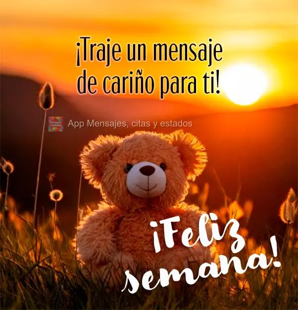 Trouxe para você uma mensagem de carinho!  Boa Semana! 