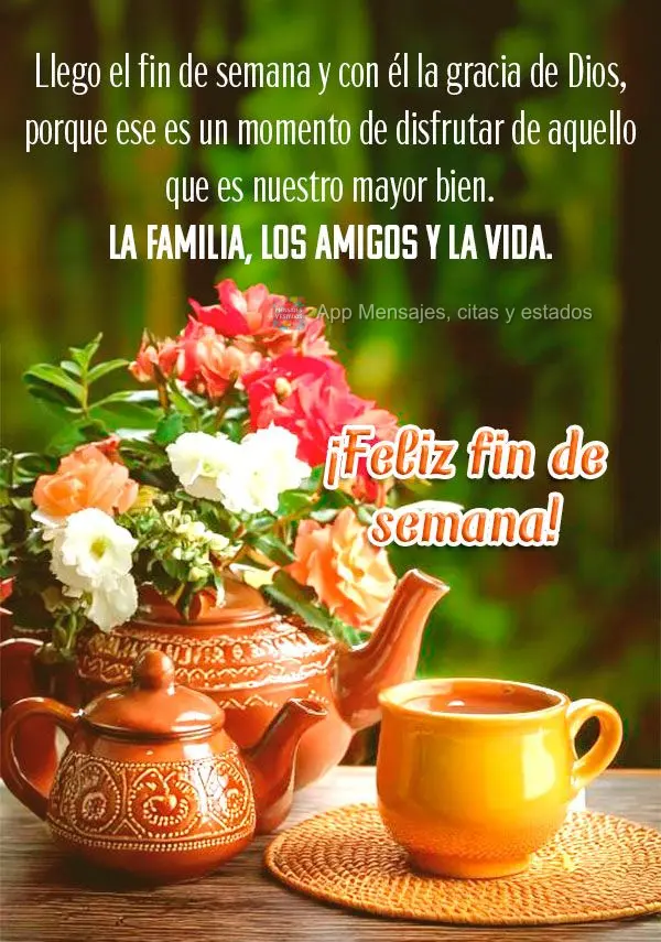 Chegou o Final de semana e com ele as graças de Deus, porque esse é o momento de desfrutar daquilo que é nosso bem maior! A família! Os amigos! A vid...