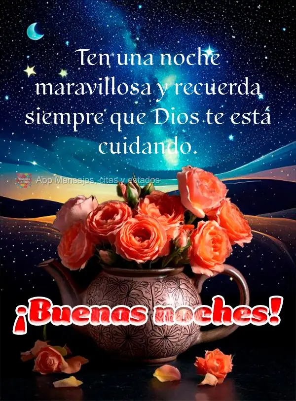 Tenha uma noite maravilhosa e lembre-se sempre, Deus está cuidando de ti. Boa noite!