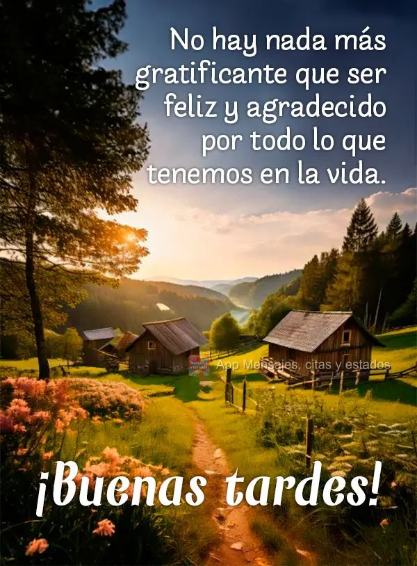 Não há nada mais gratificante do que ser feliz e grato por tudo o que temos na vida. Boa tarde!