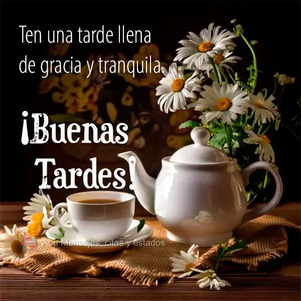 Tenha uma tarde graciosa e tranquila. Boa tarde!