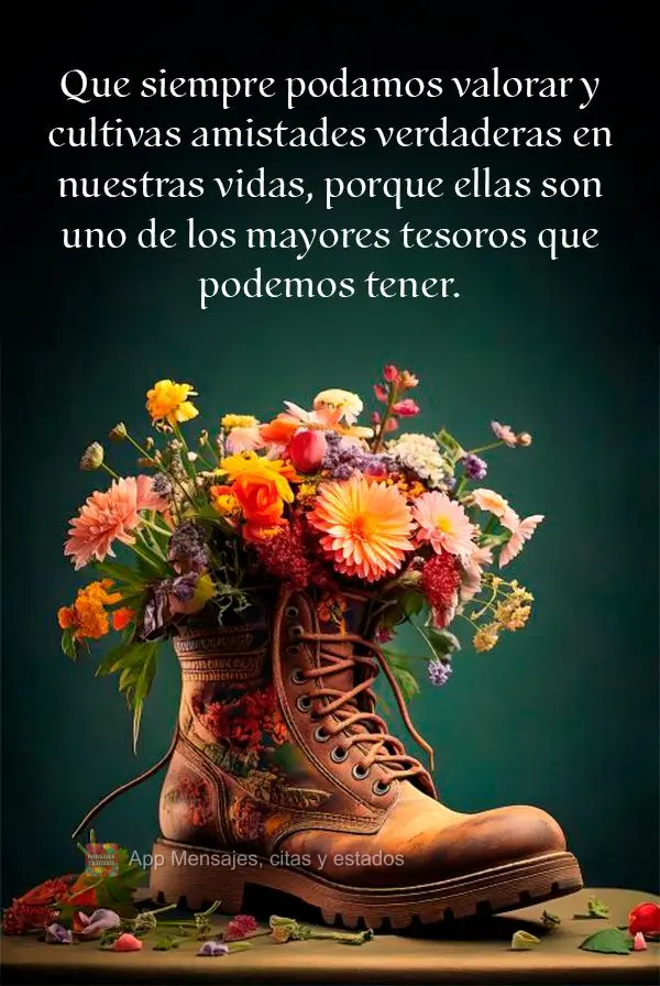 Que siempre podamos valorar y cultivas amistades verdaderas en nuestras vidas, porque ellas son uno de los mayores tesoros que podemos tener.