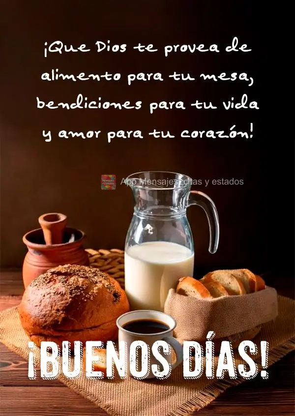 Que Deus providencie alimento para sua mesa, bênçãos para sua vida e amor para o seu coração! Bom dia!