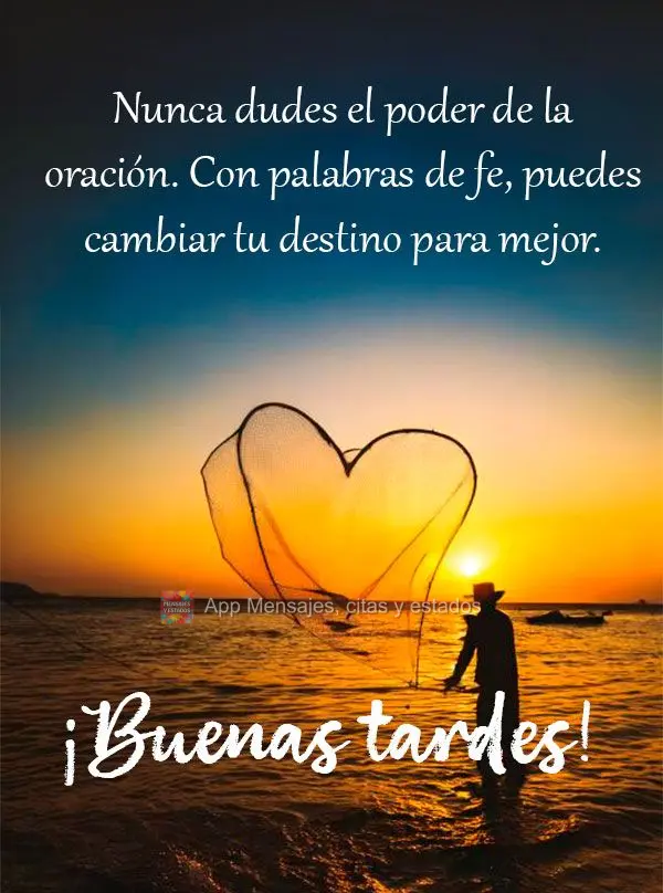 Nunca duvide do poder da oração. Com palavras de fé, você pode mudar a o seu destino para melhor. Boa tarde!