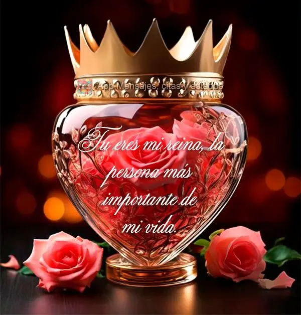 Tu eres mi reina, la persona más importante de mi vida.