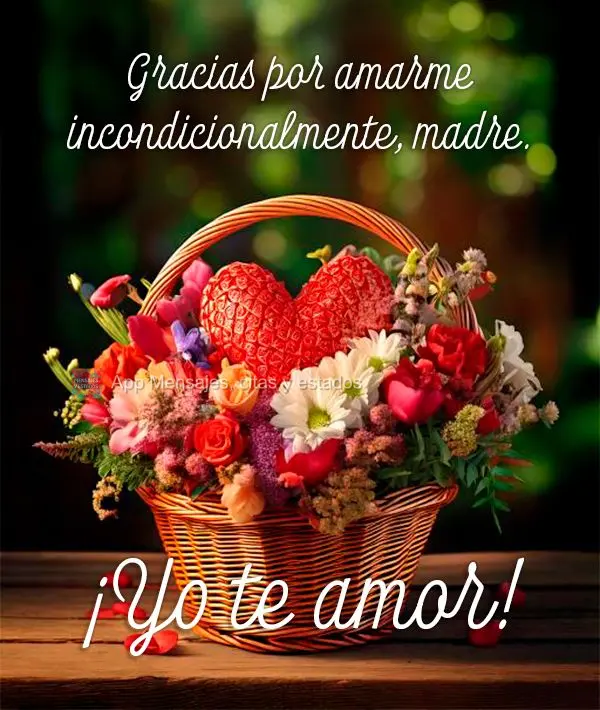 Gracias por amarme incondicionalmente, madre. ¡Yo te amor!
