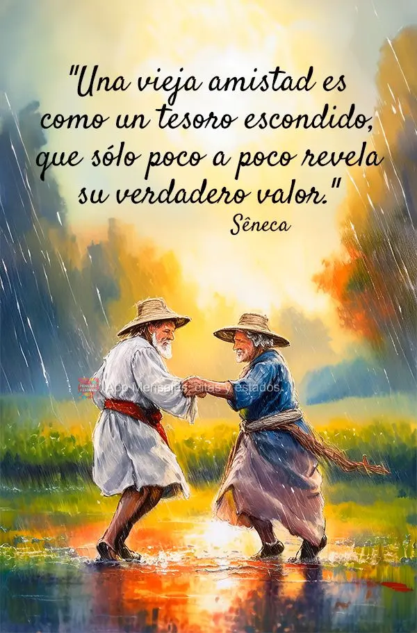 "Uma amizade antiga é como um tesouro escondido, que só revela seu verdadeiro valor aos poucos." Sêneca