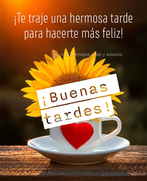 Trouxe para você uma linda tarde para te fazer mais feliz! Boa tarde!