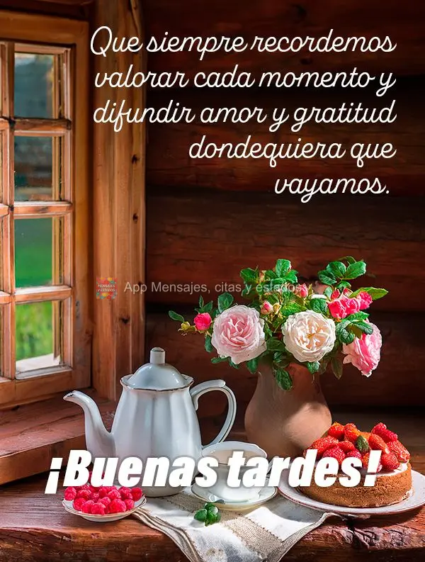 Que possamos sempre lembrar de valorizar cada momento e de espalhar amor e gratidão por onde passarmos. Boa tarde!