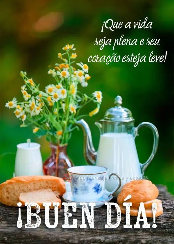 Que a vida seja plena e seu coração esteja leve! Bom dia!