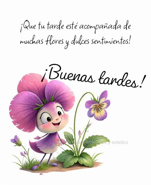 Que sua tarde venha acompanhada de muitas flores e doces sentimentos! Boa tarde!