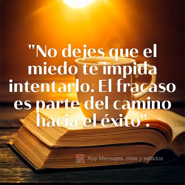 "Não deixe que o medo te impeça de tentar. O fracasso faz parte do caminho para o sucesso."
