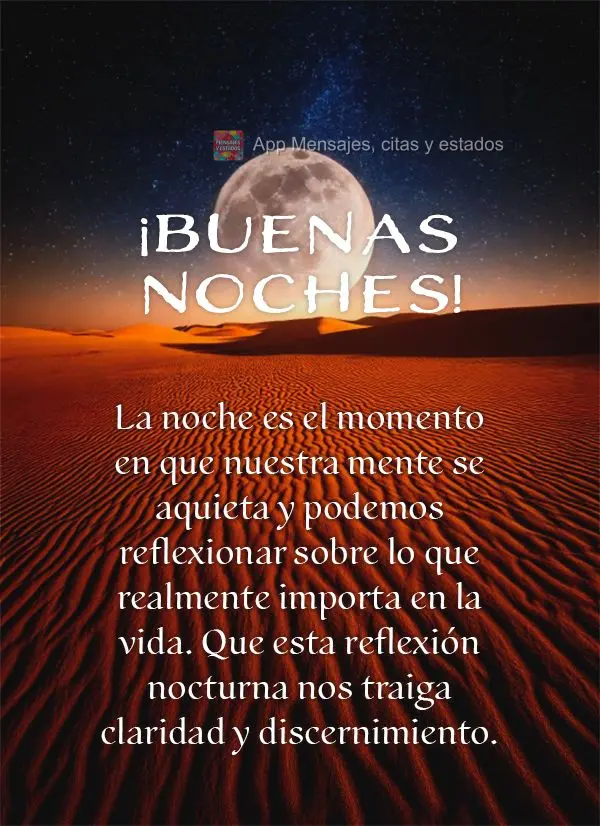 A noite é o momento em que nossa mente se aquieta e podemos refletir sobre o que realmente importa em nossas vidas. Que essa reflexão noturna nos traga...