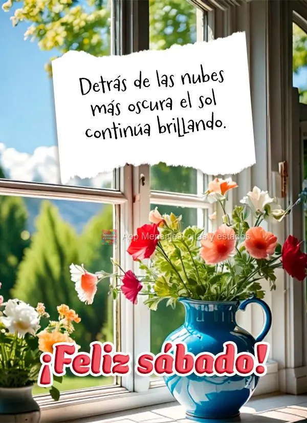 Detrás de las nubes más oscura el sol continúa brillando. ¡Feliz sábado!
