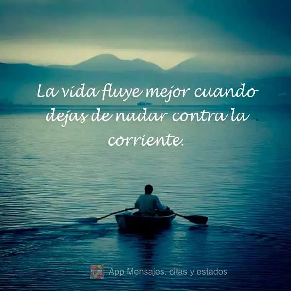 La vida fluye mejor cuando dejas de nadar contra la corriente.