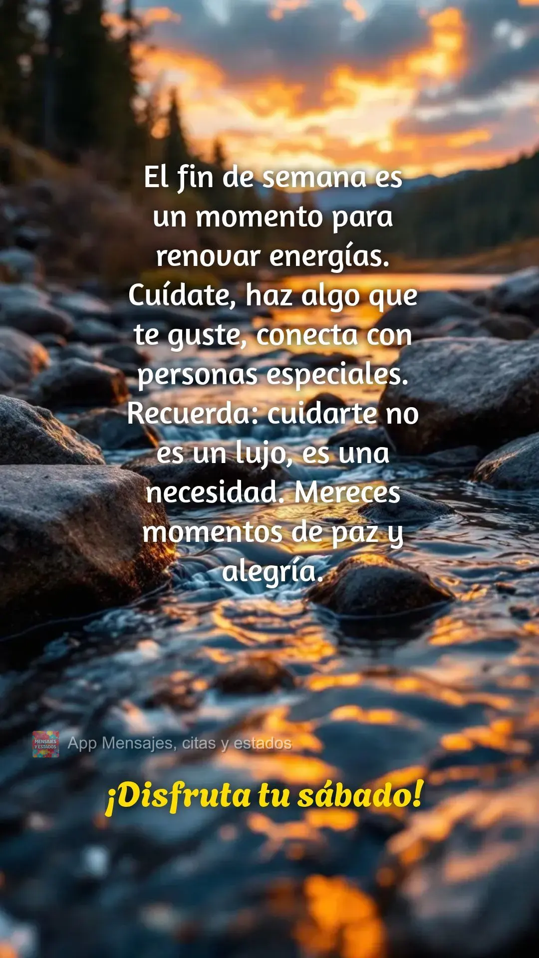 O fim de semana 
é tempo de renovar suas energias. Cuide de si mesmo, faça algo que ama, conecte-se com pessoas especiais. Lembre-se: cuidar de você ...
