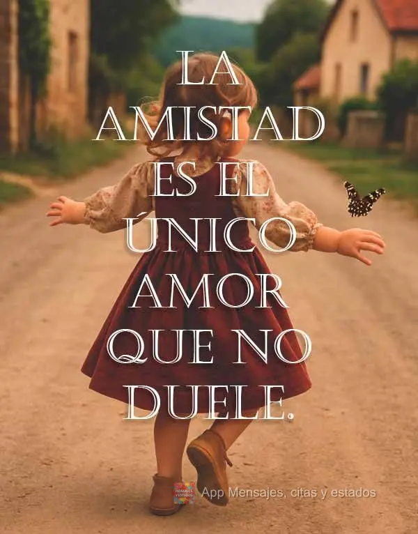 Amizade é o único amor que não machuca.