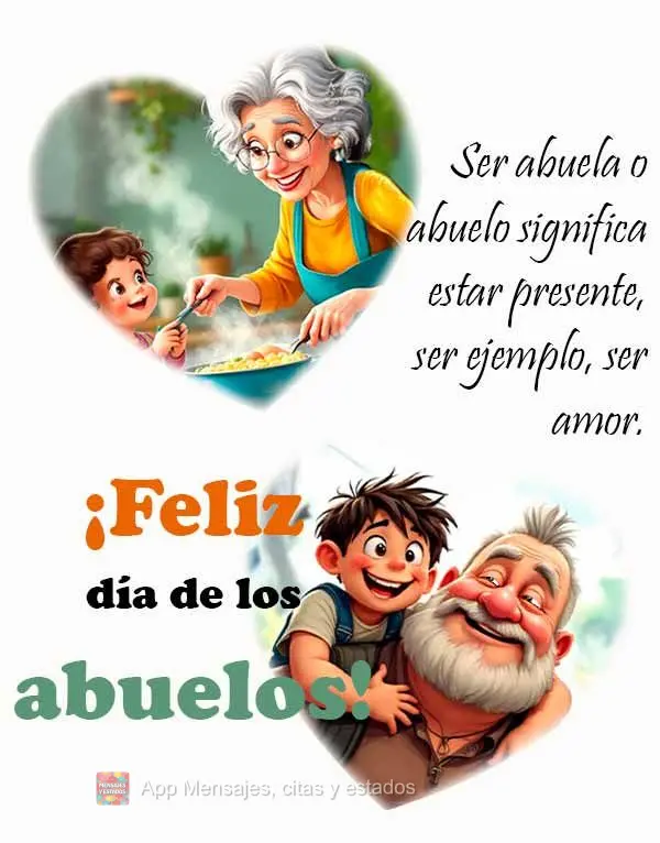Ser avó ou avô é ser presente, é ser exemplo, é ser amor.  Feliz dia dos Avós!