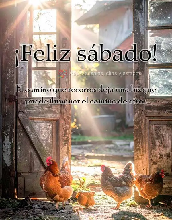 El camino que recorres deja una luz que puede iluminar el camino de otros. ¡Feliz sábado!