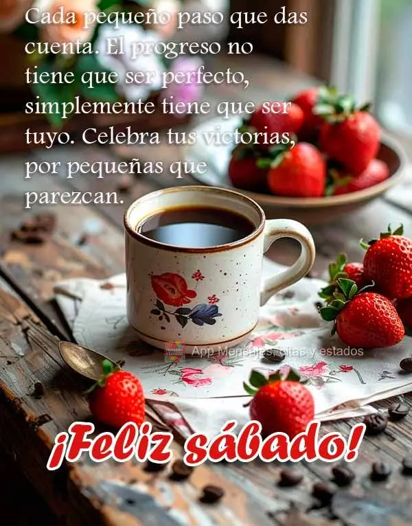 Cada pequeño paso que das cuenta. El progreso no tiene que ser perfecto, simplemente tiene que ser tuyo. Celebra tus victorias, por pequeñas que parezc...