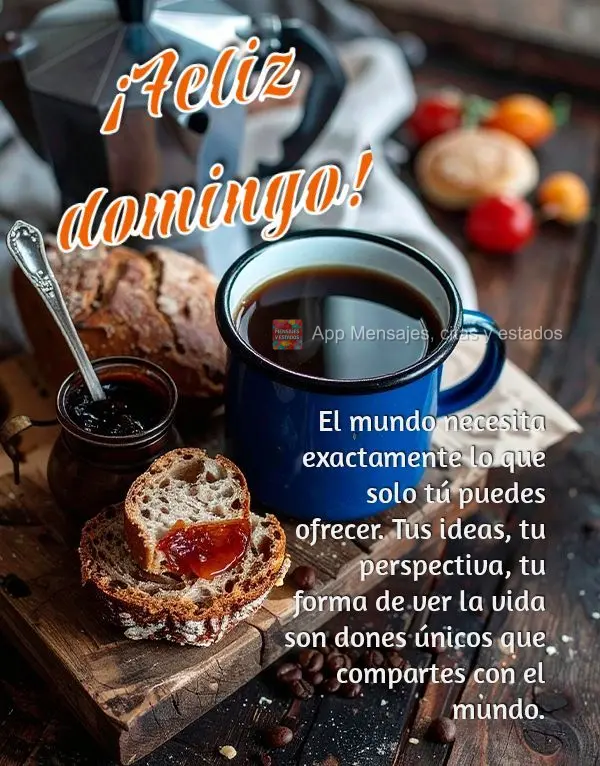 El mundo necesita exactamente lo que solo tú puedes ofrecer. Tus ideas, tu perspectiva, tu forma de ver la vida son dones únicos que compartes con el m...