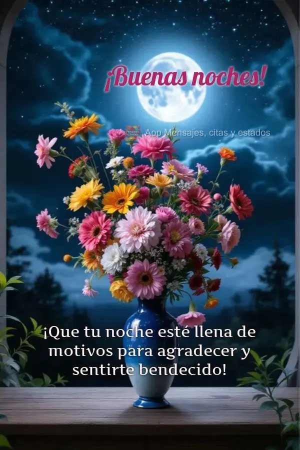 Que sua noite venha cheia de motivos para agradecer e se sentir abençoado! Boa noite!