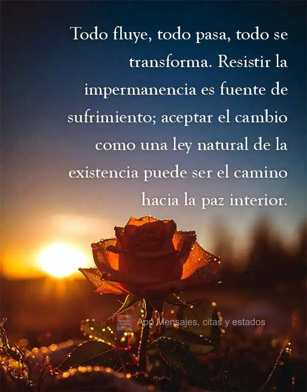 Todo fluye, todo pasa, todo se transforma. Resistir la impermanencia es fuente de sufrimiento; aceptar el cambio como una ley natural de la existencia pu...
