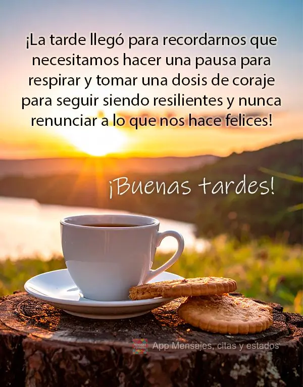 A tarde veio para nos lembrar que precisamos de pausa para respirar e tomar uma dose de coragem para continuarmos resilientes e nunca desistir daquilo qu...