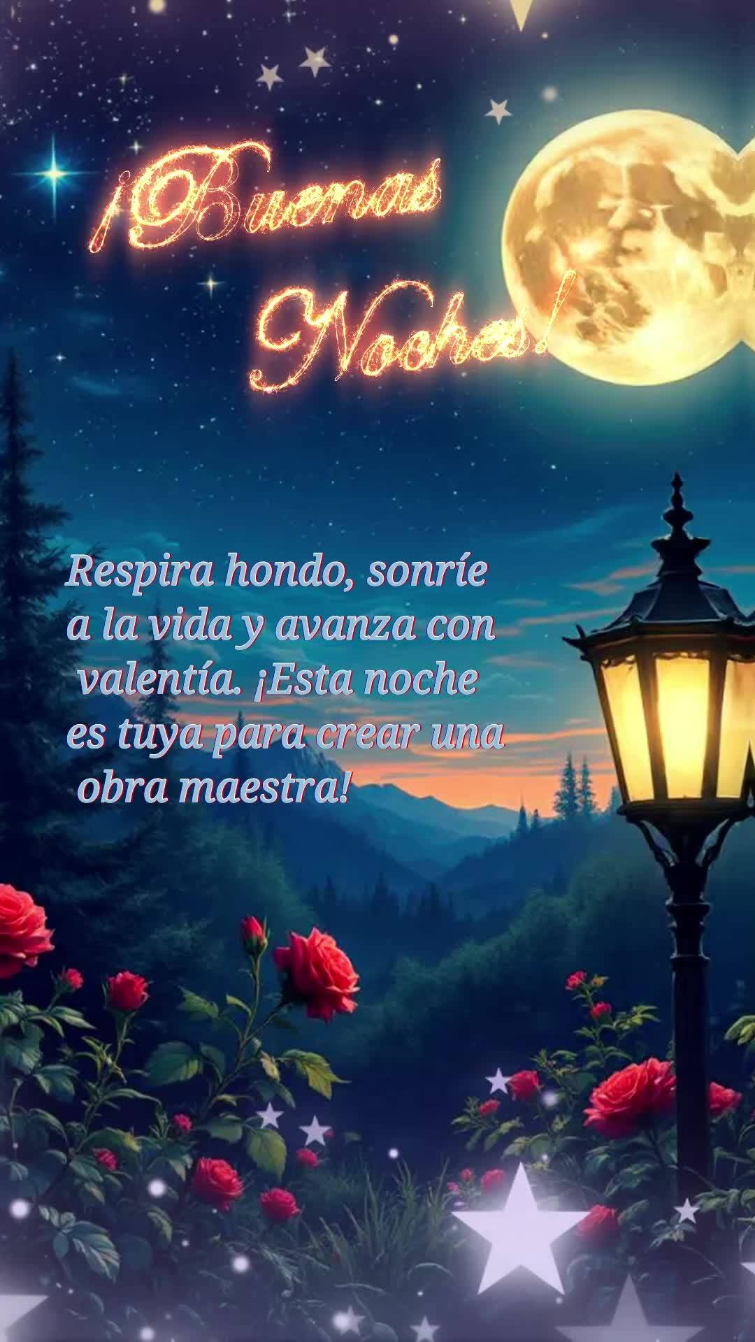 Respire fundo, sorria para a vida e vá em frente com coragem! Esta noite é sua para fazer dela uma obra-prima! Boa noite!