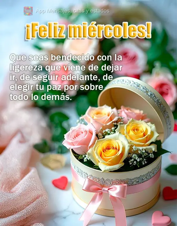 Que você seja abençoado com a leveza que vem de soltar, de seguir em frente, de escolher sua paz acima de tudo. Feliz Quarta-feira!