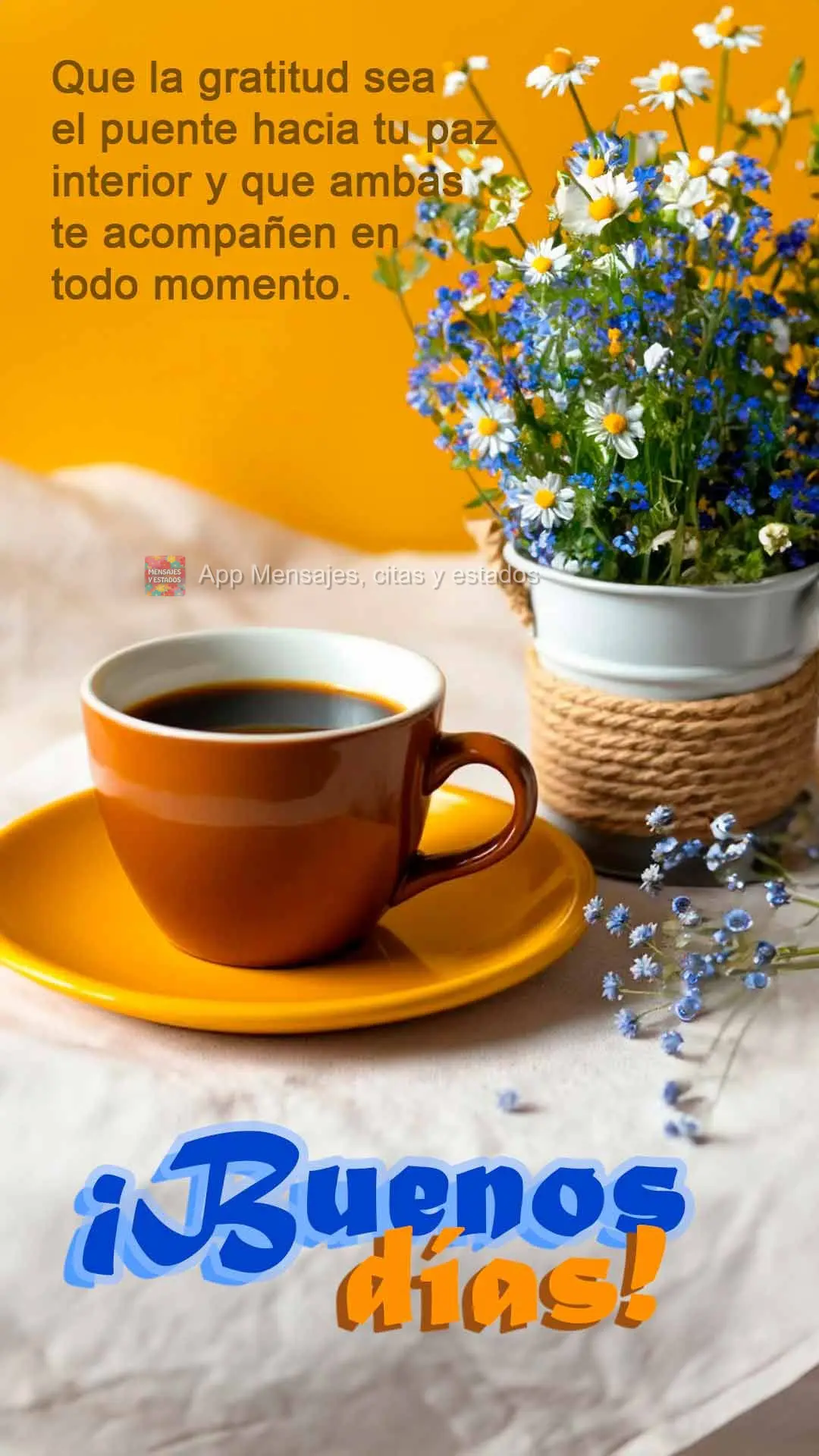 Que a gratidão seja a ponte para sua paz interior, e que ambas te acompanhem em todos os momentos. Bom dia!