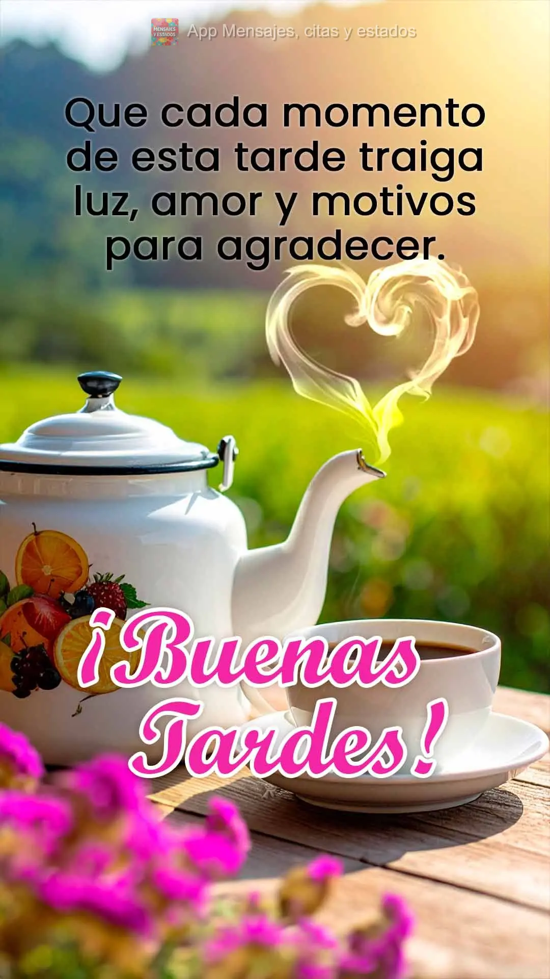 Que cada momento desta tarde traga luz, amor e motivos para agradecer. Boa tarde!