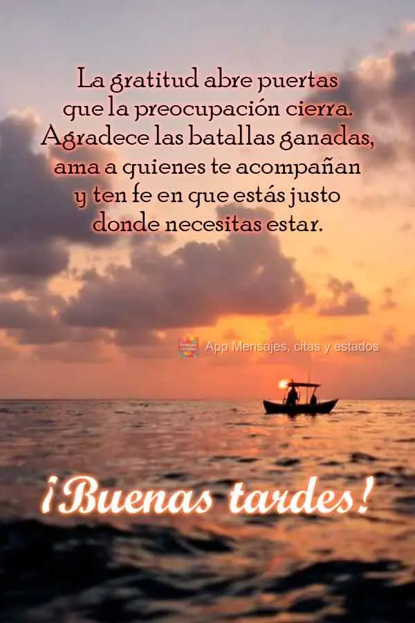 A gratidão abre portas que a preocupação fecha. Agradeça pelas batalhas vencidas, ame as pessoas que caminham ao seu lado e tenha fé de que está ex...