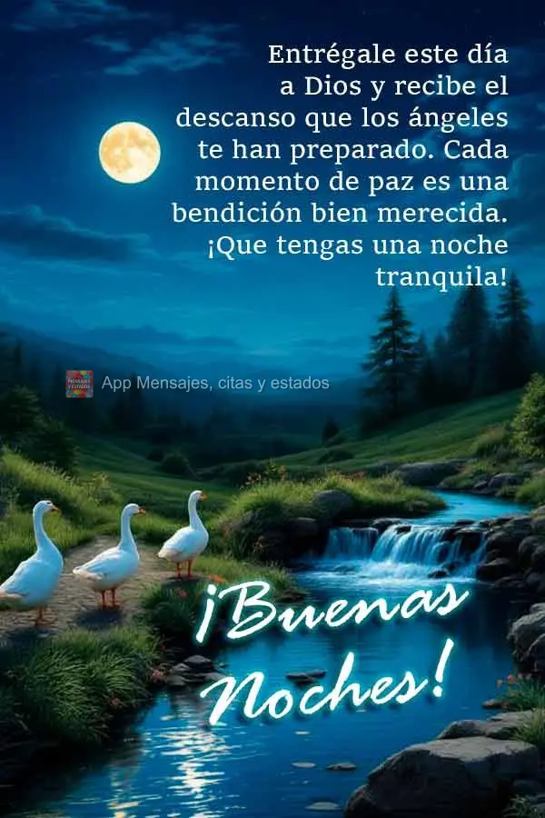 Entregue este dia nas mãos de Deus e receba o descanso que os anjos prepararam para você. Cada instante de paz é uma bênção merecida. Tenha uma noi...