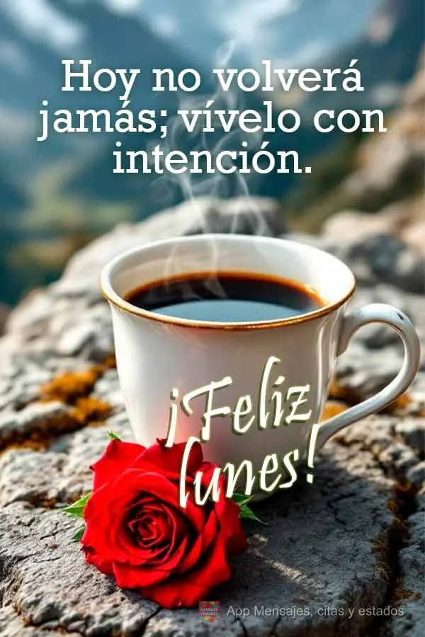 O dia de hoje nunca mais voltará — viva-o com intenção. Feliz Segunda!