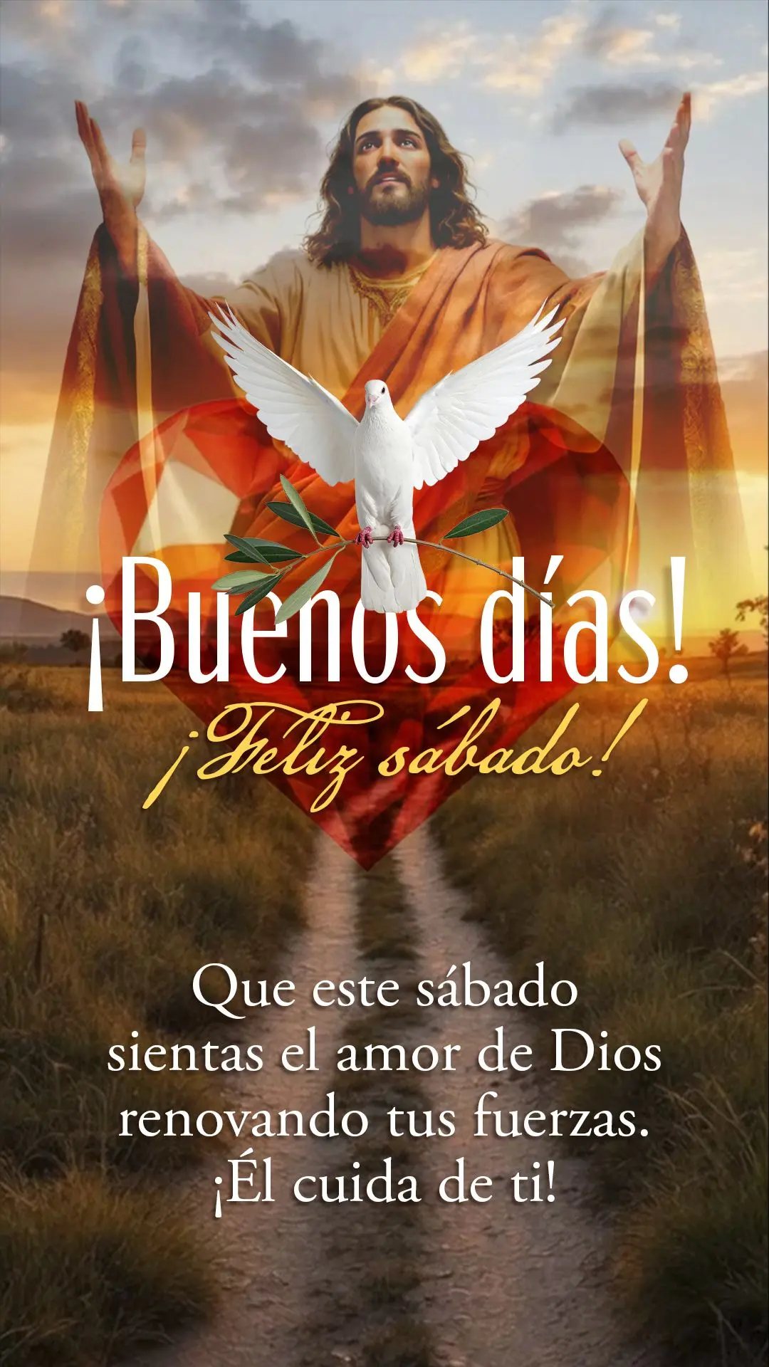 Bom dia! Que neste sábado você sinta o amor de Deus renovando suas forças. Ele cuida de você! 🌟🙏