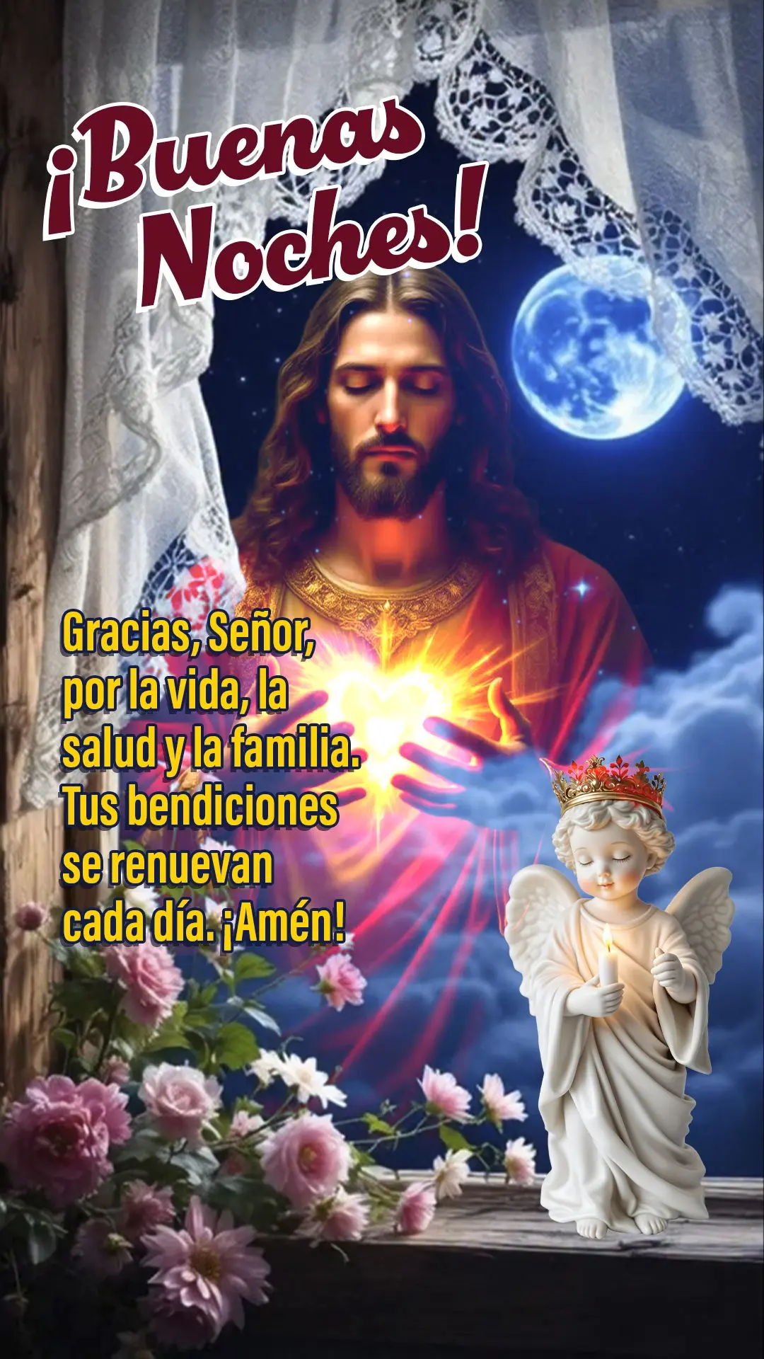Boa noite! Obrigado, Senhor, pela vida, pela saúde e pela família. Suas bênçãos são renovadas a cada dia. Amém! 🙏✨