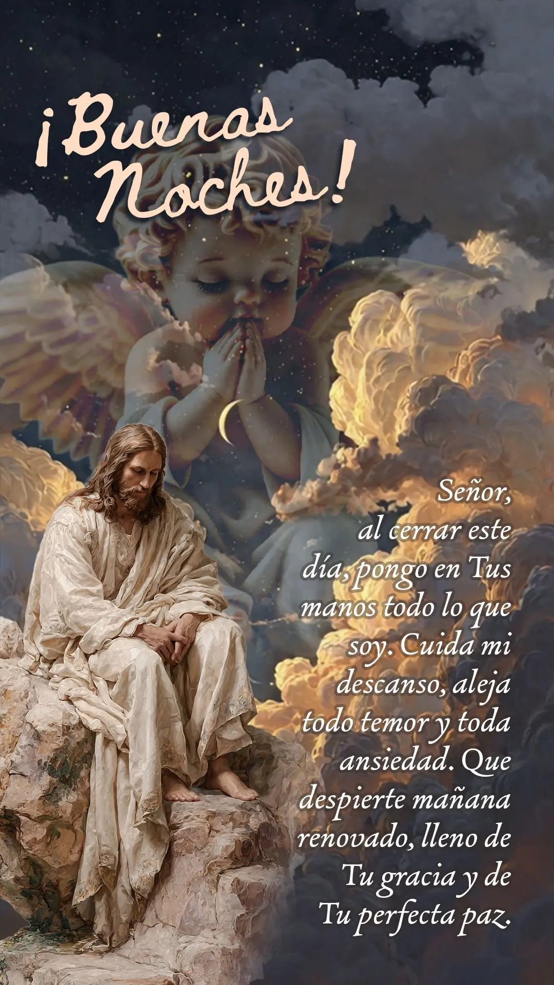 Senhor, ao encerrar mais este dia, entrego em Tuas mãos tudo o que sou. Cuida do meu sono, afasta todo temor e ansiedade. Que eu desperte amanhã renova...