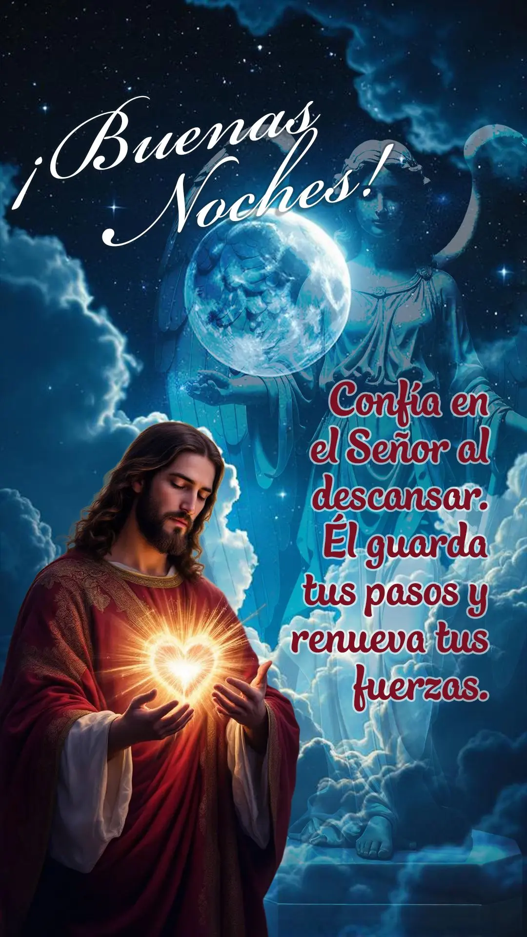 🌙 Confie no Senhor ao deitar. Ele guarda seus passos e renova suas forças. Boa noite! 🙏✨