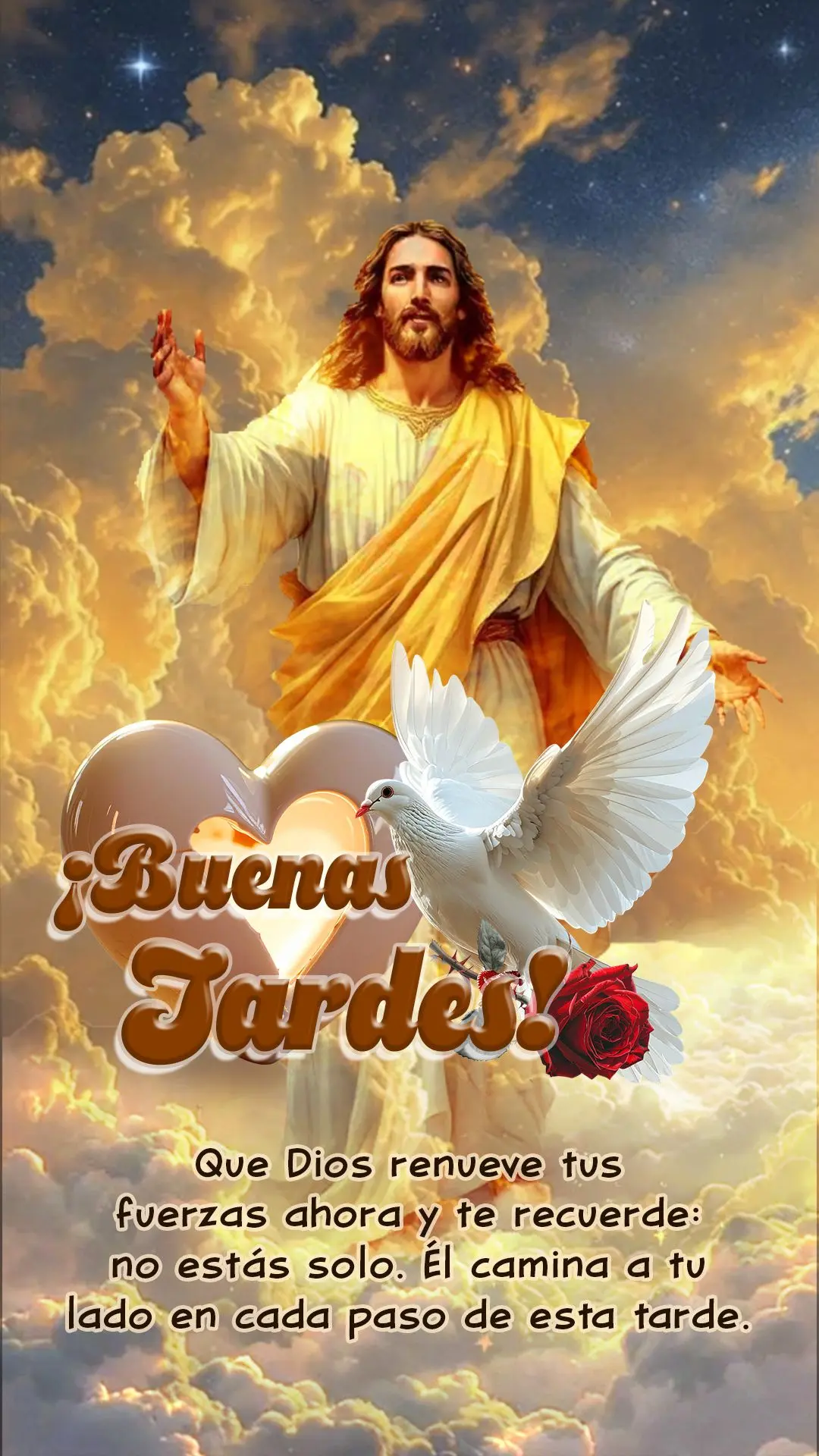 Boa tarde! Que Deus renove suas forças agora e te lembre: você não está sozinho. Ele caminha ao seu lado em cada passo desta tarde. 🙏✨