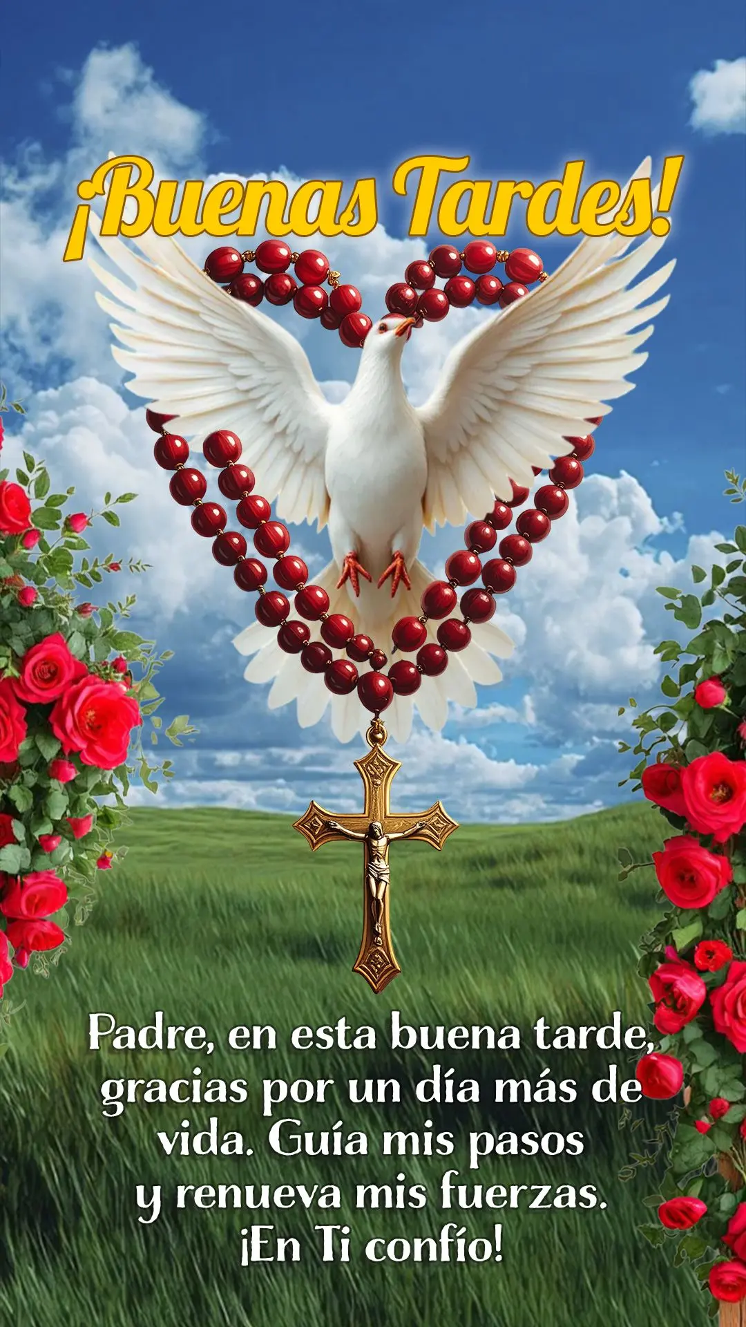 Pai, nesta boa tarde, obrigado por mais um dia de vida. Guia meus passos e renova minhas forças. Em Ti confio! 🙏☀️