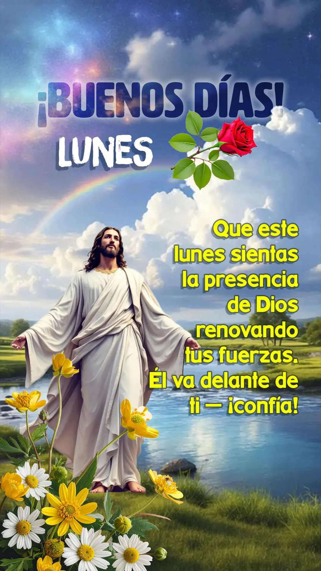 Bom dia! Que nesta segunda-feira você sinta a presença de Deus renovando suas forças. Ele vai na sua frente — confie! 🙏✨

---