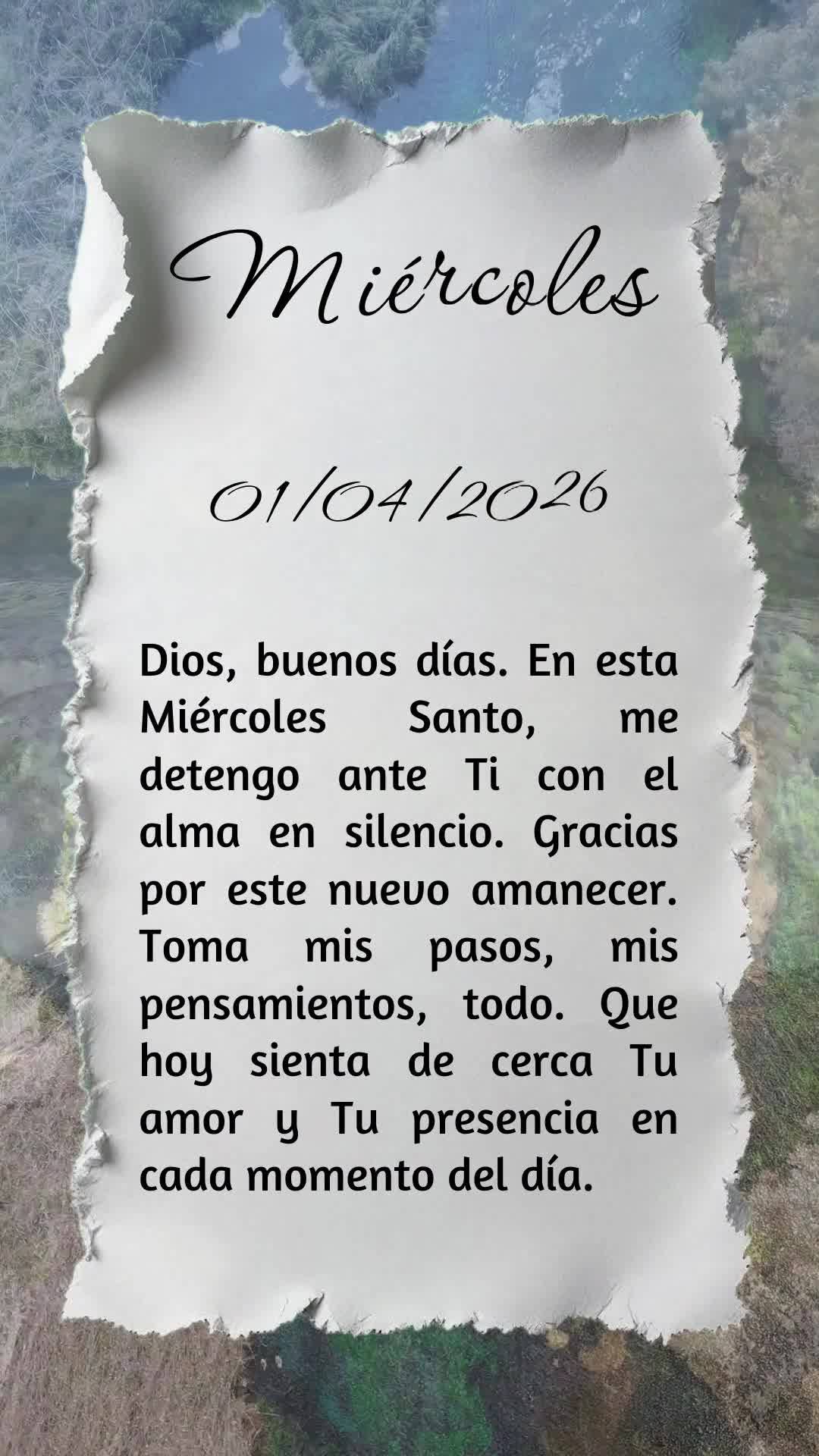 Deus, bom dia. Nesta Quarta-feira Santa, me aproximo de Ti com o coração quieto. Obrigado por mais um amanhecer. Entrego este dia nas Suas mãos. Guia ...