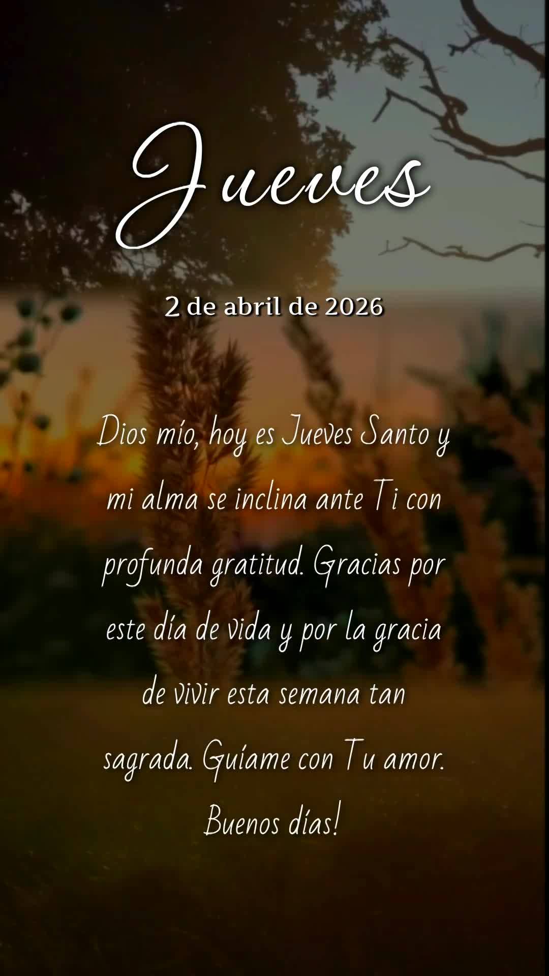 Deus, hoje é Quinta-feira Santa, meu pai, e meu coração se aquieta diante de Ti. Obrigado por mais este dia de vida e reflexão. Nesta semana tão sag...