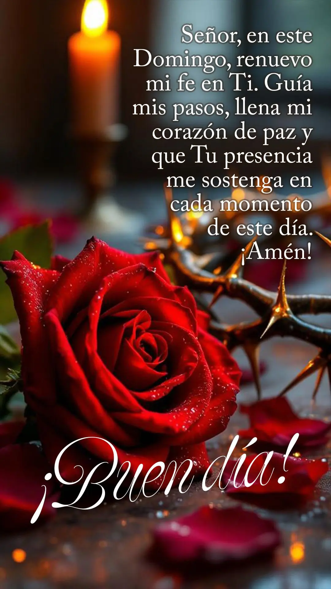 Senhor, neste domingo, renovo minha fé em Ti. Guia meus passos, enche meu coração de paz e que Tua presença me sustente em cada momento deste dia. Am...
