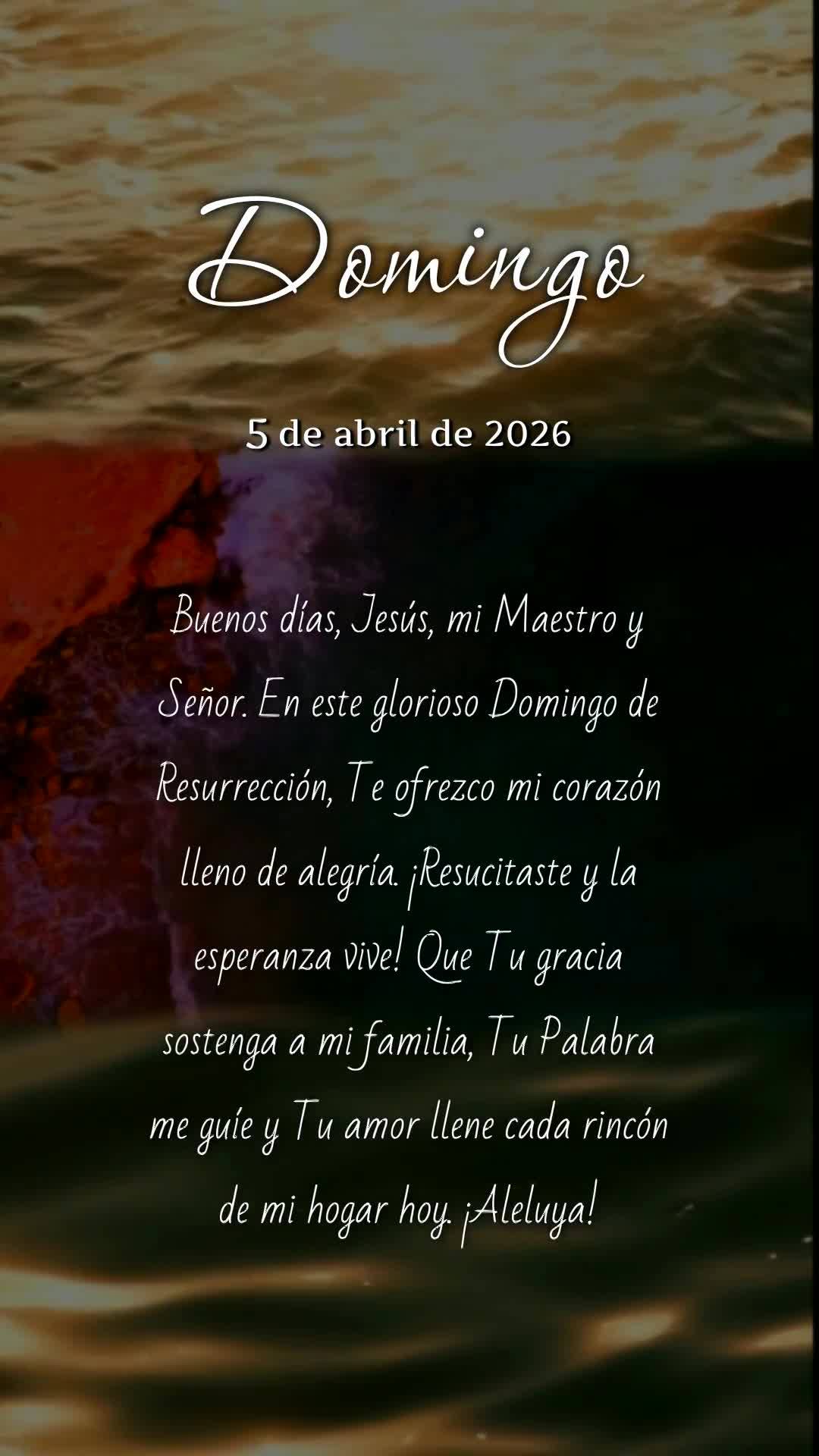 Bom dia, Jesus, meu Mestre e Senhor. Neste glorioso Domingo de Páscoa, ofereço-Te meu coração renovado. Tu ressuscitaste e tudo mudou! Que Tua luz gu...