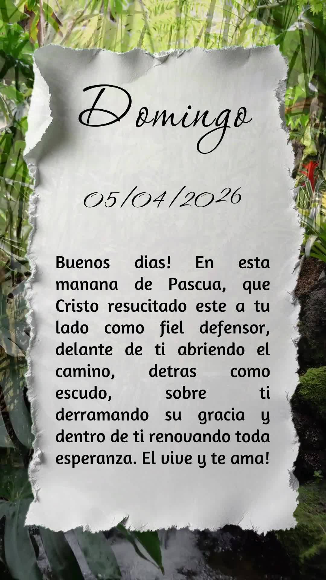 Bom dia! Nesta manhã de Páscoa, que o Cristo ressurreto esteja ao teu lado como defensor fiel, à tua frente abrindo caminhos de vida, atrás de ti com...