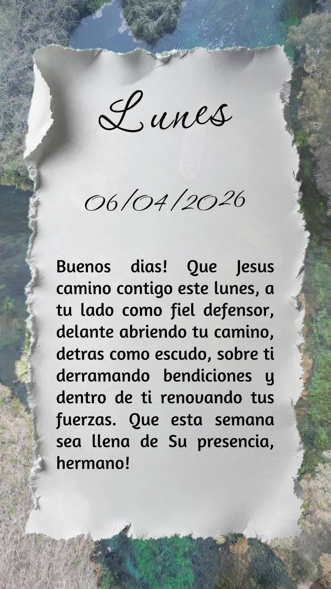 Bom dia! Que Jesus caminhe contigo nesta segunda-feira, ao teu lado como fiel defensor, à tua frente abrindo caminhos, atrás como escudo, sobre ti derr...