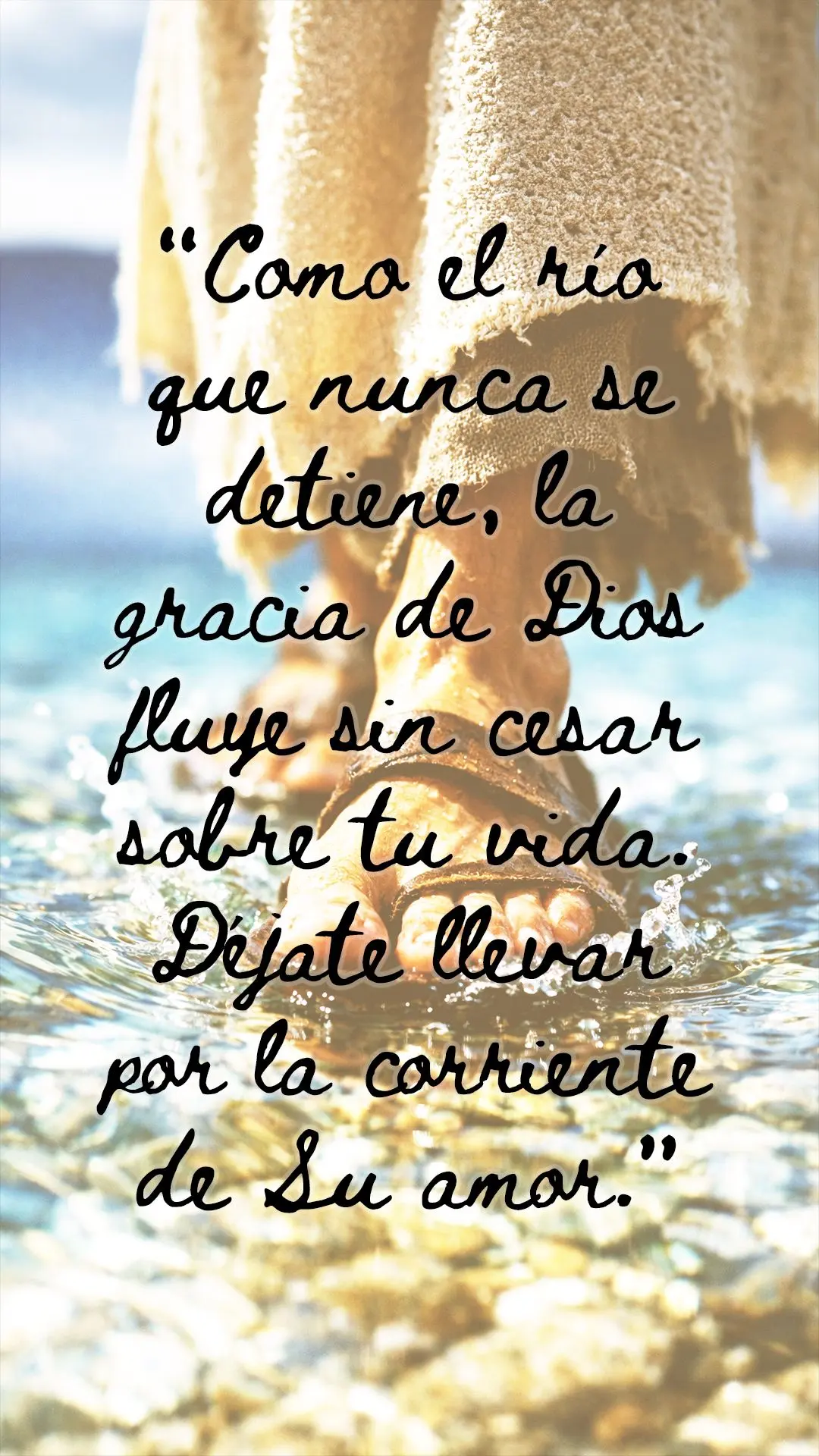 🌊 Como o rio que nunca para, a graça de Deus flui sem cessar sobre sua vida. Deixe-se levar pela correnteza do Seu amor. 🙏✨