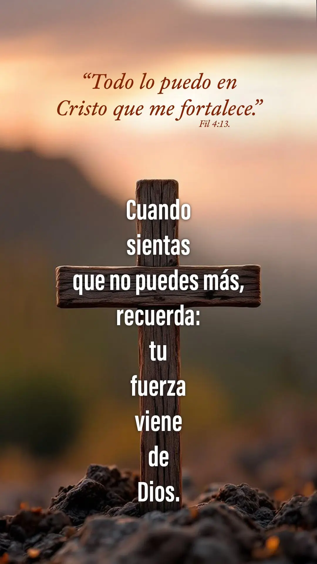 "Tudo posso naquele que me fortalece." Fp 4:13. Quando sentir que não aguenta mais, lembre: a força que você precisa vem de Deus. 💪🙏